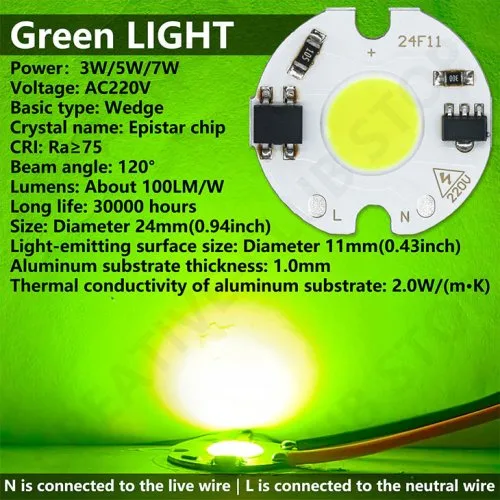 Zielony AC220V