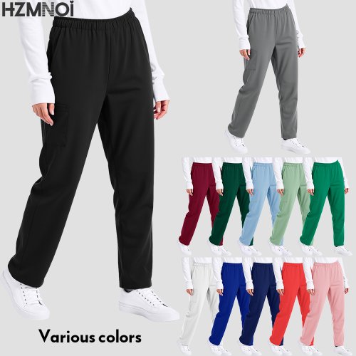 Afbeelding van Unisex Scrubbroek in Effen Kleur – Comfortabele Chirurgische Werkbroek voor Artsen en Verpleegkundigen