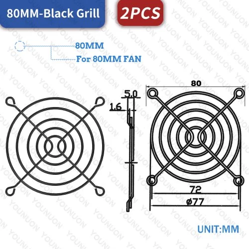 2PCS 80MM Grills