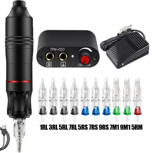 Image de Kit Tatouage Professionnel Complet - Machine Rotative + Accessoires