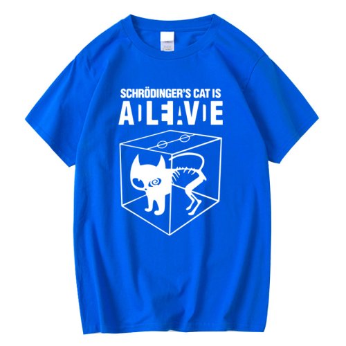 Bild von Herren T-Shirt Top Qualität Baumwolle Schrödingers Katze Druck Sommer Kurzarm Herren T-Shirt Casual The Big Bang Theory Herren T-Shirt