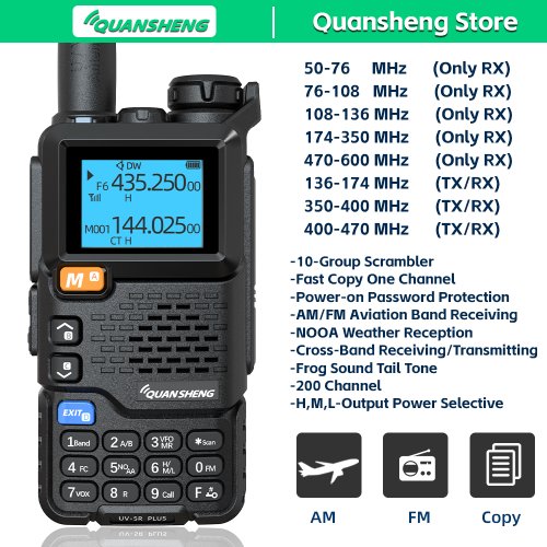 Afbeelding van Quansheng UV-5R Plus Walkie Talkie met AM/FM Radio, Tweerichtingsradio voor Ham Amateurs en Lange Afstand Communicatie