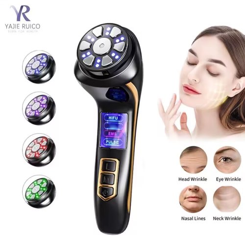 Bild von Neuestes 4-in-1-Mini-HIFU-Gerät der 3. Generation EMS Pulse Warm Up-Gesichtsmassagegerät für Gesichter und Körper, Ultraschall-Schönheitsgerät