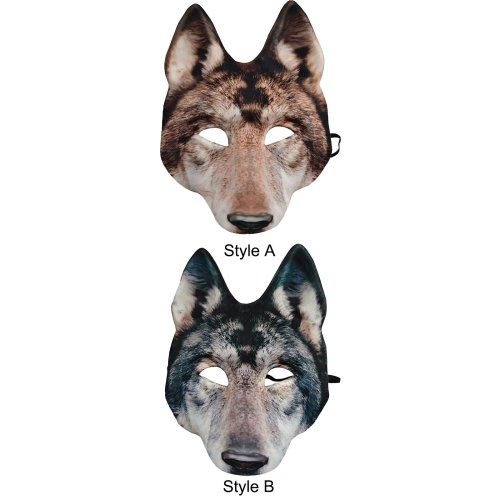 Immagine di Maschera da Lupo Realistica con Puntelli - Accessorio Cosplay Divertente e Dettagliato per Carnevale e Feste Tematiche