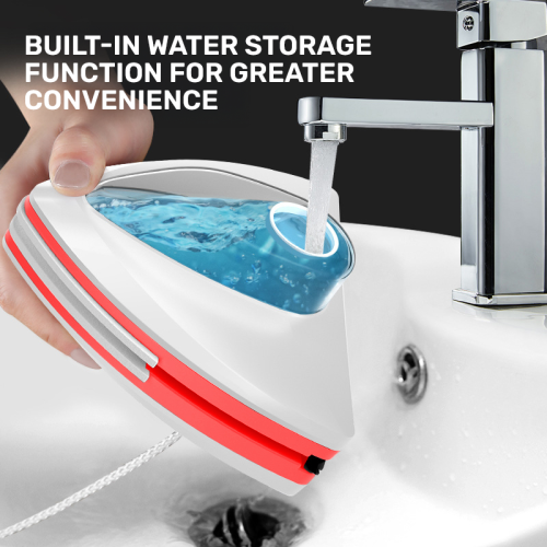 Image of Eco-Friendly Magnetic Glass Cleaner with Dual-Layer Wiper and Automatic Water Drain – Natural, Efficient Window Cleaning Tool for Home and Office