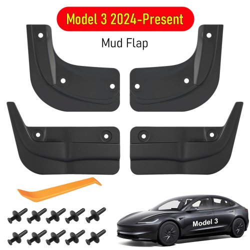 Afbeelding van Originele Type Spatlappen voor Tesla Model 3 en Y Juniper Launch 2025-2026 – Zachte Spatlap Guards voor Wiel, Spatbord Accessoires voor Optimaal Bescherming