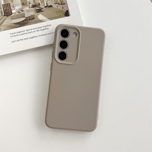 Immagine di Custodia Morbida in Silicone Liquido di Lusso Tinta Unità per Samsung Galaxy S25, S24, S23, S22 Ultra e S24 Plus con Protezione dell'Obiettivo e Design Antiurto