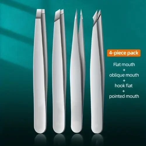 Image de Kit de Pinceaux Sourcils Pro - 4 Pièces en Acier Inoxydable