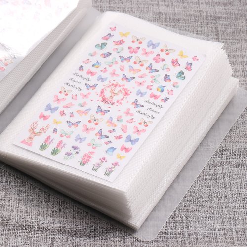 Image of Natural Nail Art Sticker Organizer Album with 100 Empty Slots – Eco-Friendly Display Book for Collecting and Showcasing Nail Decals & Manicure Tools