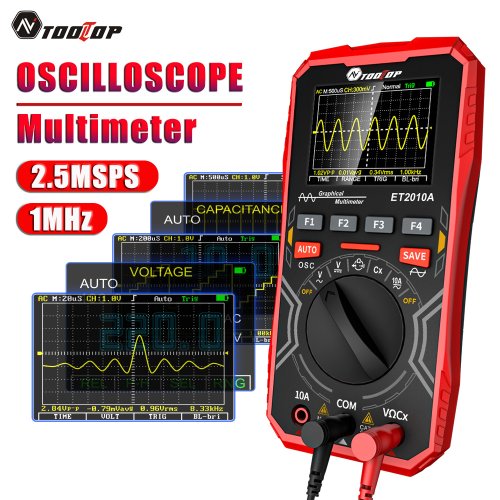 Image of TOOLTOP ET2010A 2 IN 1 Digital Oscilloscope Multimeter 2.5Msps 1MHz Portable Multimeter Multifunctional Electrical Test Tool