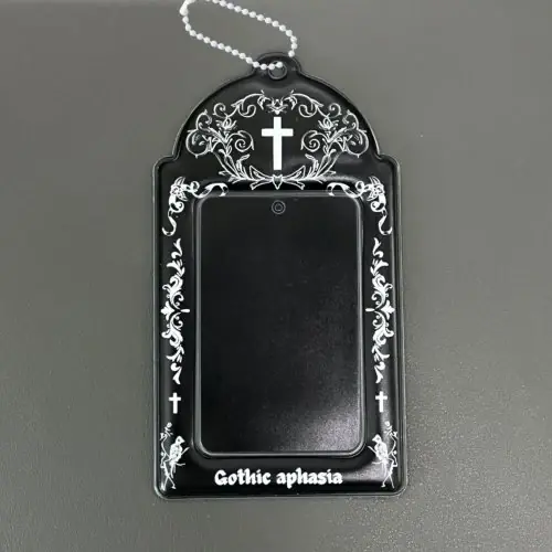 Image de Porte-Carte Gothique Noir & Blanc - Style K-Pop & Anime