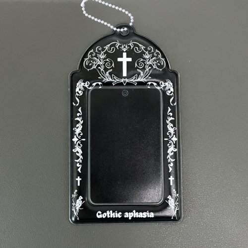 Image de Porte-Carte Gothique Noir & Blanc - Style K-Pop & Anime