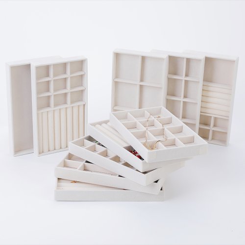 Afbeelding van 1PC, Massaal Sieradendoos Sieradenbakje, Kleur: Beige
