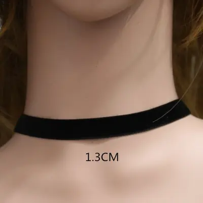 Image de Collier Ras du Cou Velours Noir Punk Gothique