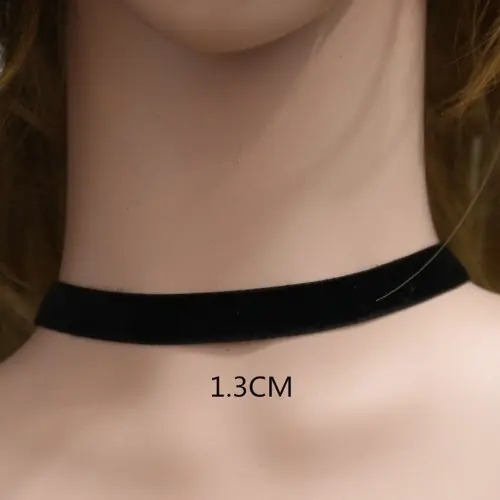 Image de Collier Ras du Cou Velours Noir Punk Gothique