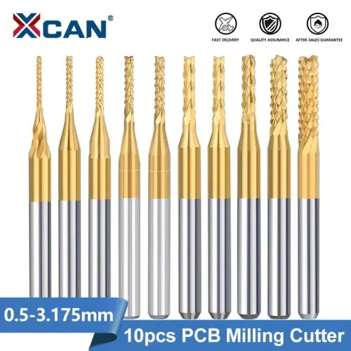 Image de Fraises CNC Tungstène - Lot de 10 pour PCB & Fibre de Carbone
