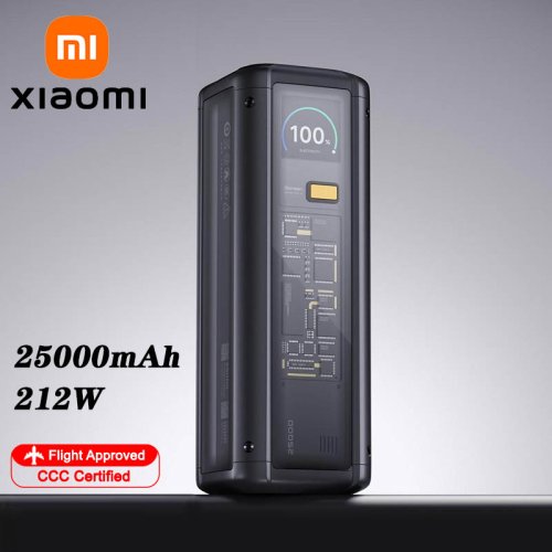 Imagen de XIAOMI Power Bank 25000mAh 212W PD3.1, carga rápida de 3 puertos, certificado 3C, portátil externo para iphone 16 15 14 13 pro Laptop Tablet