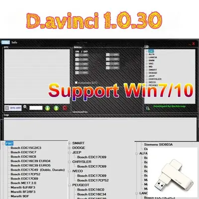 Image de Logiciel Davinci 1.0.30 pour Réparation ECU - Compatible Windows 7/10