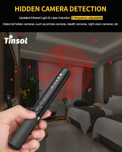 Image of Tinsol Professional Hidden Camera & GPS Tracker Detector – Advanced Security Scanner for Hotels, Cars, and Homes