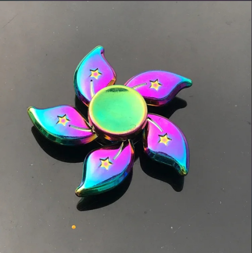 Immagine di Metallo Arcobaleno Fidget Spinner Colorato EDC Mano Spinner Anti- Ansia Giocattolo per I Bambini Per Adulti Allevia Lo Stress Dito Spinner Regali