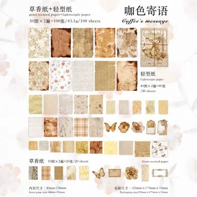 Image de Papier Floral Artisanal - 45 Feuilles Vintage pour Scrapbooking & Décoration