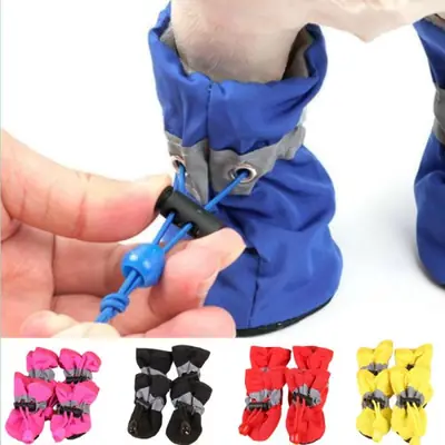 Bottes de pluie imperméables pour chats et chiots - 4 pièces
