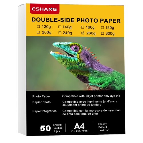 Immagine di Nuovi 50 fogli A4 260gsm carta fotografica 8.3x11.7 pollici doppi lati carta fotografica lucida pesante solo adatta per stampante a getto d'inchiostro