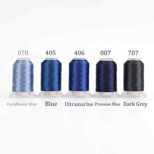 Immagine di 4/5 colori Brother Set filo da ricamo in poliestere premium 500 metri ciascuna bobina per Brother Babylock Janome Singer Home Machine
