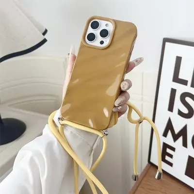 Image de Coque Silicone avec Bandoulière Ondulée Brillante