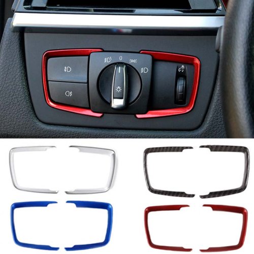 Immagine di Trim Adesivo in ABS per Fari e Interruttori di Regolazione - Kit di Personalizzazione Interna per BMW Serie 1, 2, 3, 4 (F30, F31, F32, F34, F20, F21, F36), X5 F15, X6 F16