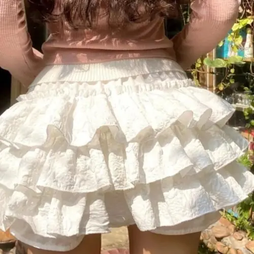 Image de Jupe Lolita Kawaii Mini Plissée Volants Taille Haute