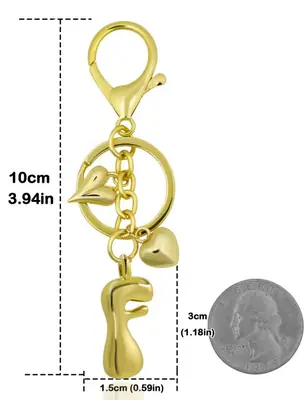 Image de Porte-clés Lettres Bulle Personnalisable - Cadeau Élégant pour Elle
