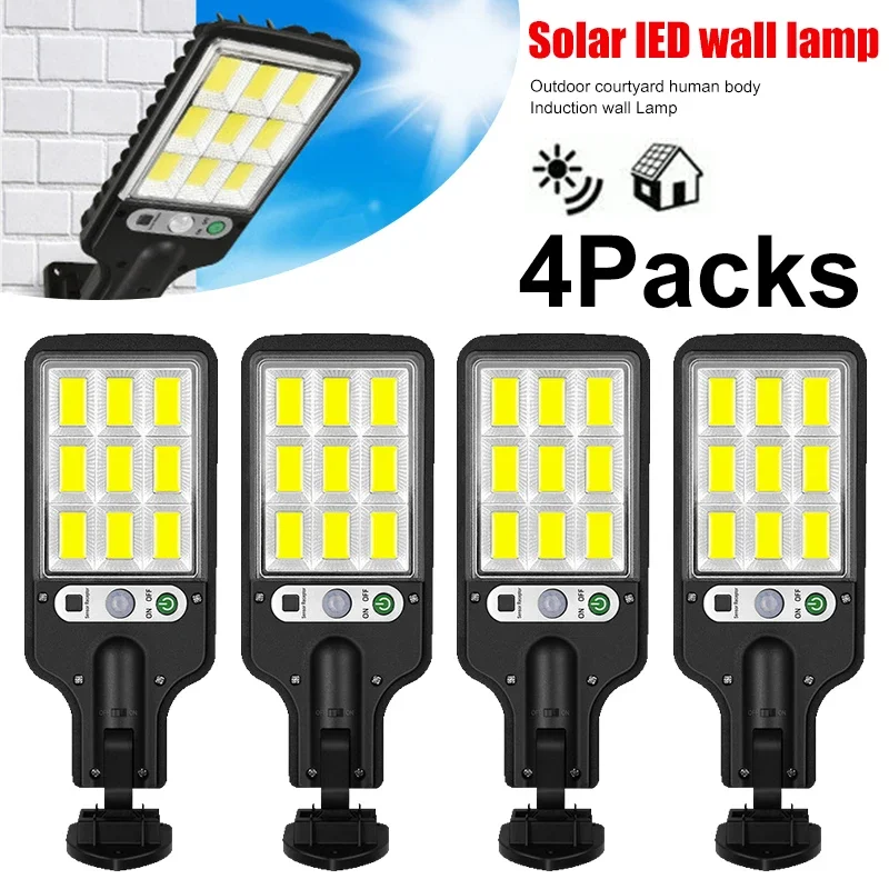 Krachtige Zonne-LED Buitenwandlamp met Menselijke Bewegingsmelder – Oplaadbare Tuin- en Terrasverlichting voor Garage, Poort en Straat