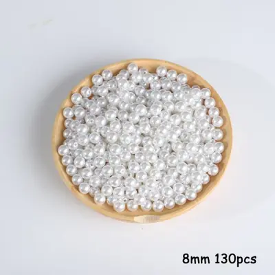 Image de Perles ABS Imitation Perle - Blanc & Beige - 1000 Pièces