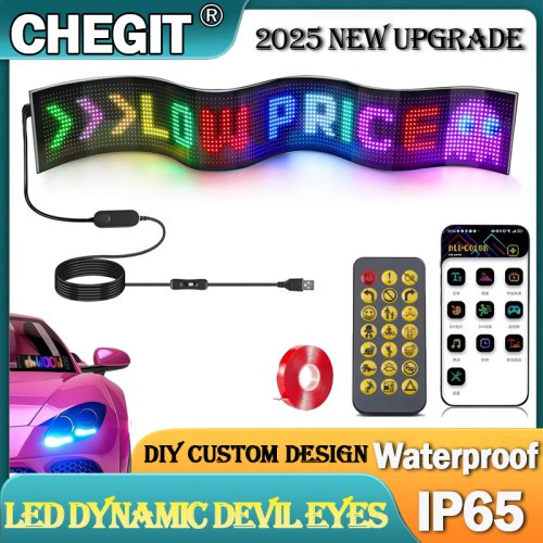 Bild von Flexibles LED-Matrix-Display mit Bluetooth-App-Steuerung – Programmierbarer Pixel-Bildschirm für Autos, Events und Dekoration