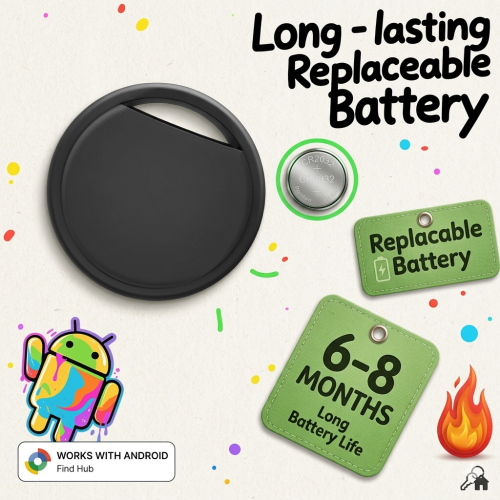 Afbeelding van Slimme GPS Tracker voor Android Apparaten – Anti-Verlies Smart Tag met Google Find My Device App, Werkt met Xiaomi en Samsung, Beveiliging en Locatievolging