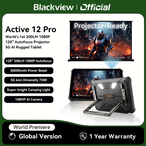 Zdjęcie BlackView Active 12 Pro – Wytrzymały Tablet z Projekcją i 30000mAh
