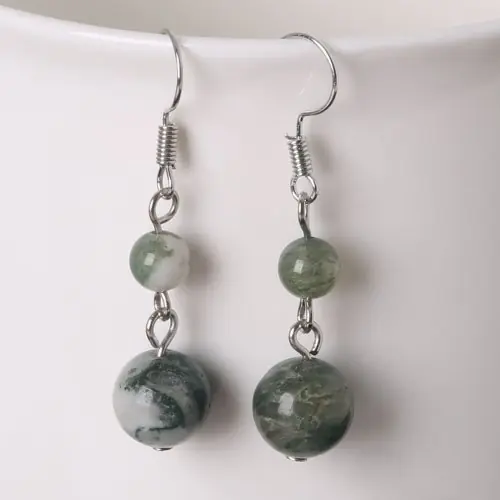 Image de Boucles d'oreilles Vintage en Pierres Naturelles