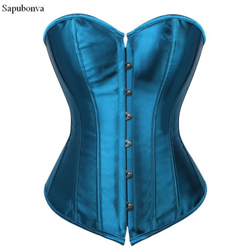 Image of Elegant Plus Size Overbust Corset in Gothic Style – Sexy Lace-Up Bustier Top in Red, Black, Pink, Purple & White for Women