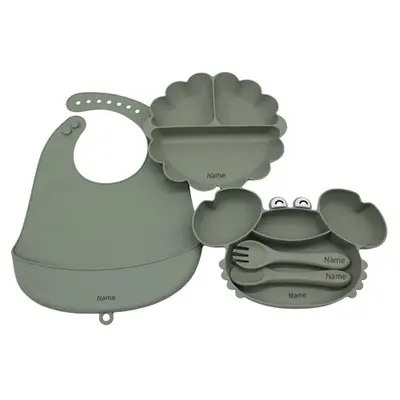 Image de Vaisselle Enfant Personnalisée - Set Silicone + Bavoir