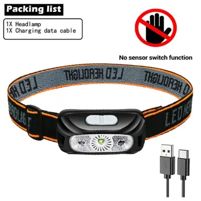 Image de Mini Lampe Frontale LED USB - Lumière Puissante pour Camping et Pêche
