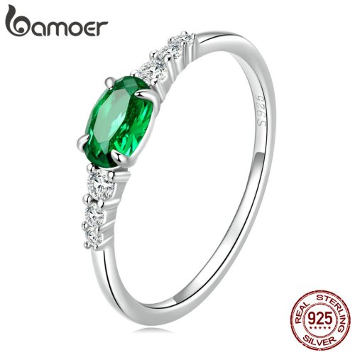 Imagen de Anillo de Plata de Ley 925 con Piedras Ovaladas en Circonio Verde y Rosa – Joya Elegante para Bodas y Regalos Especiales