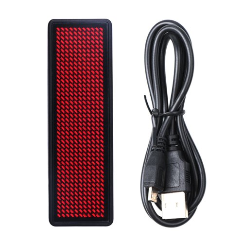 Image of Mini Led Digital Display Rechargeable Bluetooth App Control Programmable Name Badge Durable Scrolling Message Tag For Festivals