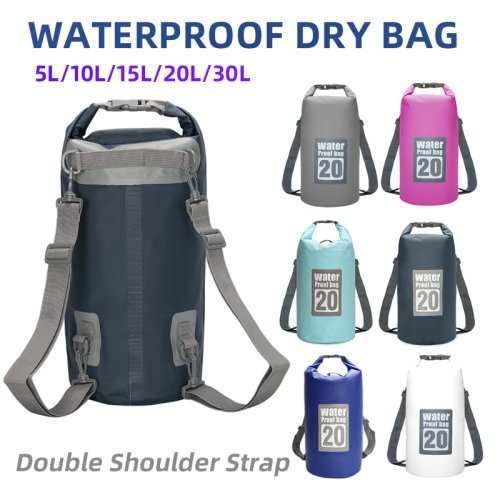 Image of Dry Bag Waterproof for Women Men,5L/10L/15L/20L/30L Outdoor Sport PVC Backpack for Kayaking, Boating, Fishing, Swimming,Camping