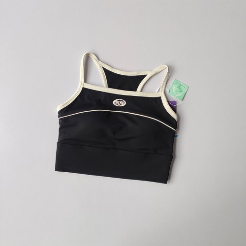 Imagen de Ropa interior de Yoga de copa fija integrada de Color contrastante, chaleco deportivo adelgazante a ...