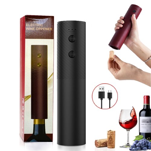Image of Smart Electric Wine Bottle Opener with One-Touch Automatic Corkscrew – Rechargeable, Compact & Efficient Red Wine Tool for Every Kitchen