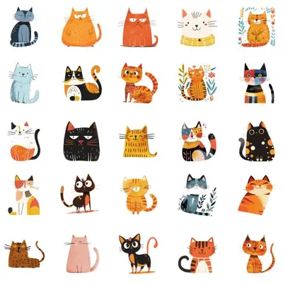 Image de Stickers Chat Mignons - 50 Pièces Imperméables
