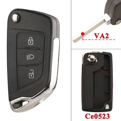 Image de Coque de Clé Voiture pour Peugeot - Compatible 107, 207, 307, 407, 308, 408, 508
