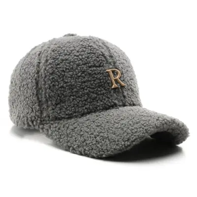 Image de Casquette de Baseball Hiver Luxe - Lettre en Laine d'Agneau