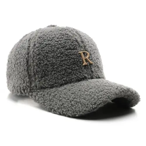 Image de Casquette de Baseball Hiver Luxe - Lettre en Laine d'Agneau